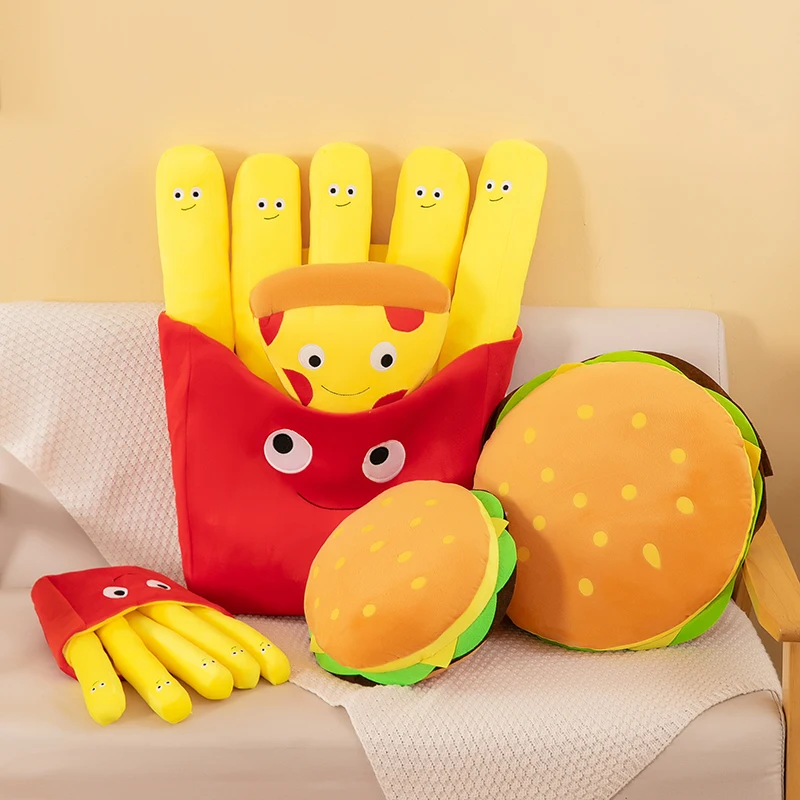 Food Snacks For Kids - French Fries Hamburger Plush Toy Cute