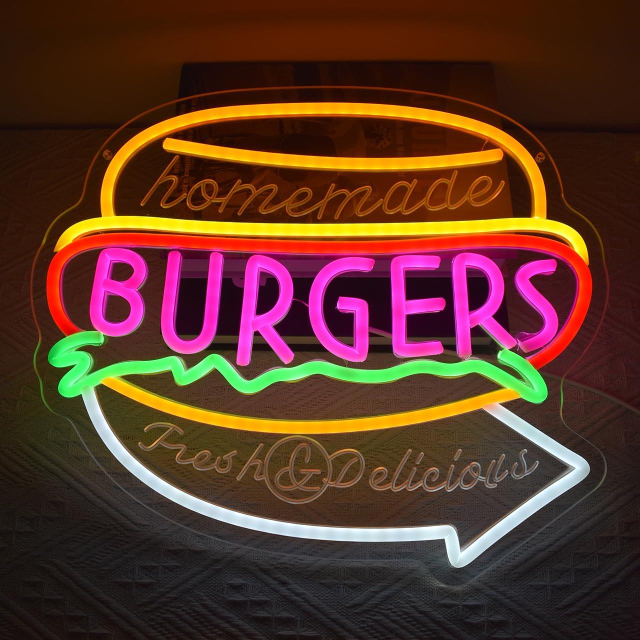 Homemade Burgers Neon Sign USB - Homemade Food Snacks review and price