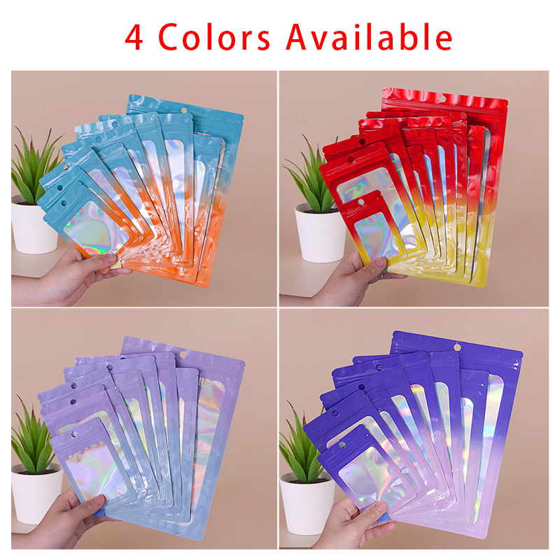 Holographic Color Square Zippe - Food With Snacks review and price