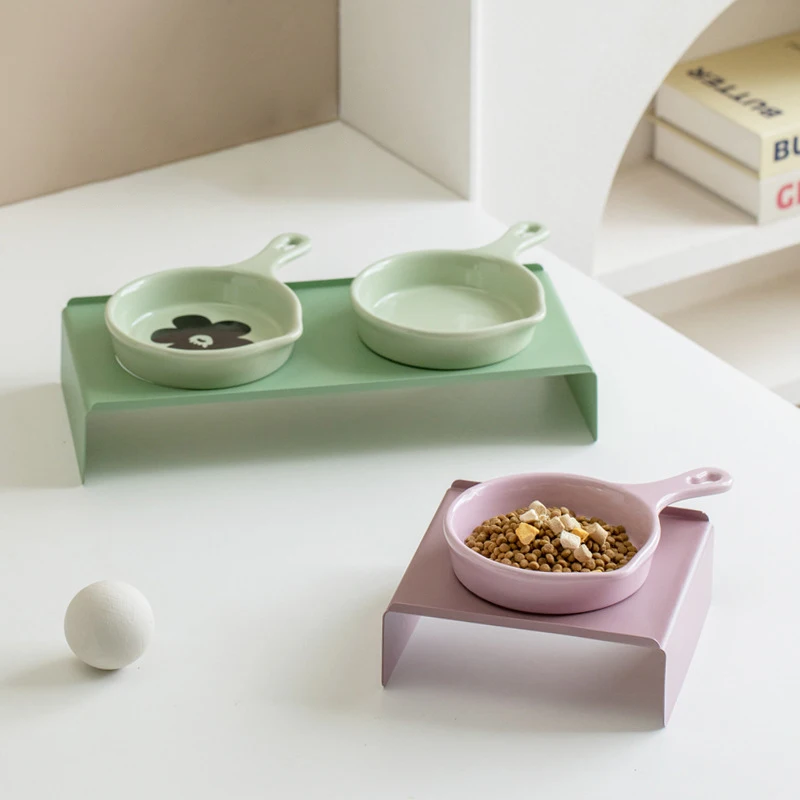 Cat Food Water Bowl with Handl - Food Snacks With Iron review and price